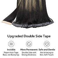 Hotbanana Tape In Hair Extensions 24 Inch 20Pcs 50G Natural Black To Light Blonde Tape In Hair Extensions Human Hair Tape Hair