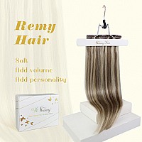 Ve Sunny Clip In Human Hair Extensions Highlights 24Inch Remy Hair Clip In Extensions Brown Blonde Real Hair Extensions Clip In