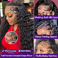 28 Inch Deep Wave Lace Front Wigs Human Hair 180 Density Curly Lace Front Wig Human Hair Wigs For Black Women 13X4 Hd Lace Fron