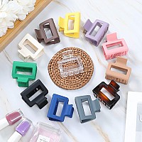 Sisiaipu 2 Inch Medium Hair Claw Clips 12 Pcs Square Hair Clips For Thin Hair Matte Nonslip Acrylic Banana Jaw Clips Bulk Hair A