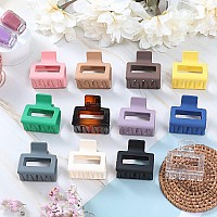 Sisiaipu 2 Inch Medium Hair Claw Clips 12 Pcs Square Hair Clips For Thin Hair Matte Nonslip Acrylic Banana Jaw Clips Bulk Hair A