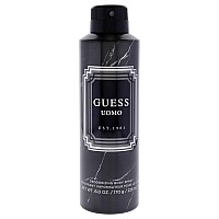 GUESS UOMO Deodorizing Body Spray for Men, 6 Oz, Black