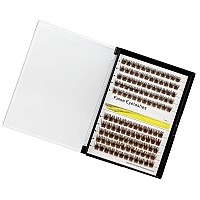 Bodermincer 120 Clusters 10mm+12mm/12mm+14mm/14mm+16mm Mixed Wide Cluster False Eyelash Individual Cluster EyeLashes Grafting Fake False Eyelashes Eyelash Extension (Brown-12+14mm Mixed)