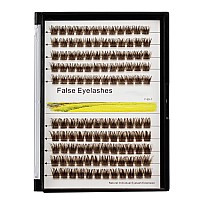 Bodermincer 120 Clusters 10mm+12mm/12mm+14mm/14mm+16mm Mixed Wide Cluster False Eyelash Individual Cluster EyeLashes Grafting Fake False Eyelashes Eyelash Extension (Brown-12+14mm Mixed)