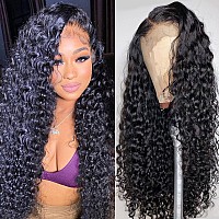 Deep Wave Lace Front Wigs Human Hair For Black Women 180 Density Brazilian Virgin Hair 4X4 Lace Closure Wig Human Hair Glueless