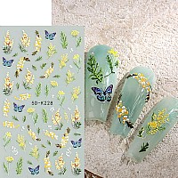 Flower Nail Art Sticker Decals Spring Summer 5D Exquisite Pattern Nail Art Supplies Selfadhesive Luxurious Nail Art Decoration