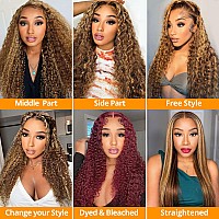 Highlight Lace Front Wigs Human Hair Deep Wave For Black Women 180 Density 427 Ombre Honey Blonde Colored Glueless Pre Plucke