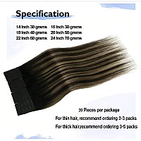 Natural Black To Chestnut Brown Tape In Hair Extensions Human Hair Extensions Silky Straight For Fashion Women 20 Pcspackage16