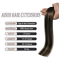 Natural Black To Chestnut Brown Tape In Hair Extensions Human Hair Extensions Silky Straight For Fashion Women 20 Pcspackage16