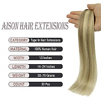 Tape In Hair Extensions 18P613 Mixed Bleach Blonde 100 Remy Human Hair Extensions Silky Straight For Fashion Women 20 Pcspacka