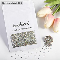 Beadsland 2880Pcs Flat Back Crystal Rhinestones Round Gems For Nail Art And Craft Glue Fix Crystal Ab Ss10 2729Mm