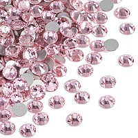 Beadsland 2880Pcs Flat Back Crystal Rhinestones Round Gems For Nail Art And Craft Glue Fix Light Pink Ss10 2729Mm