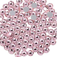 Beadsland 2880Pcs Flat Back Crystal Rhinestones Round Gems For Nail Art And Craft Glue Fix Light Pink Ss10 2729Mm