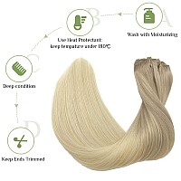 Doores Clip In Human Hair Extensions 10Pcs 160G Balayage Ash Blonde To Golden Blonde And Platinum Blonde 20 Inch Real Hair Exte