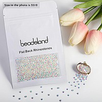 Beadsland 2880Pcs Flat Back Crystal Rhinestones Round Gems For Nail Art And Craft Glue Fix Transparent Abss102729Mm