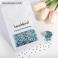 Beadsland 2880Pcs Flat Back Crystal Rhinestones Round Gems For Nail Art And Craft Glue Fix Aquamarine Ss10 2729Mm