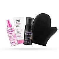 Btan Self Tan Travel Kit Love At First Tan Gift Set Includes Mini Violet Self Tanner Gradual Tanning Lotion Dark Bronzing