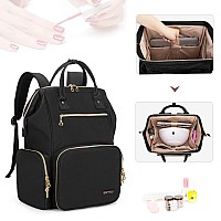 Bafaso Nail Polish Organizer Backpack Holds 56 Bottles And A Nail Lamp Nail Polish Bag With 2 Removable Pouches And Tools Stora