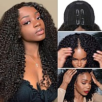 Julia Hair V Part Human Hair Wig Kinky Curly Glueless Wigs For Women Virgin Human Hair Wigs Upgrade Upart Wig No Leave Out No Gl