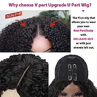 Julia Hair V Part Human Hair Wig Kinky Curly Glueless Wigs For Women Virgin Human Hair Wigs Upgrade Upart Wig No Leave Out No Gl