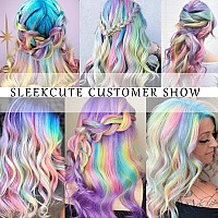 Colored Hair Extensions Sleekcute, 20 Pcs Straight with Elegant Color, Clip in Synthetic Hairpieces 22Inch, Party Hightlight Colorful Hair Streak Halloween Christmas Cosplay Gifts (5Colors)