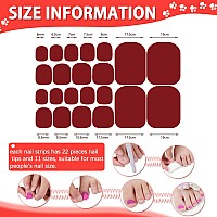 Danneasy 20 Sheets Toe Nail Stickers Full Nail Wraps Toe Nail Polish Strips Red Pink Self Adhesive Toenail Polish For Women Stic