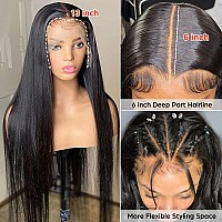 30 Inch 13x6 Transparent Lace Front Wig,HD Lace Front Wigs Human Hair Pre Plucked, Straight Lace Front Wigs Human Hair With Baby Hair Bleached Knots 180 Density for Black Women Human Hair Glueless