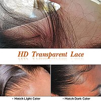 30 Inch 13x6 Transparent Lace Front Wig,HD Lace Front Wigs Human Hair Pre Plucked, Straight Lace Front Wigs Human Hair With Baby Hair Bleached Knots 180 Density for Black Women Human Hair Glueless