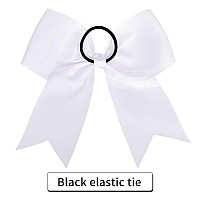 24 Pcs 8 Large Cheer Bows White Girl Hair Bows Cheerleading Softball Team Bow Hair Accessories For Cheerleaders Football Compe