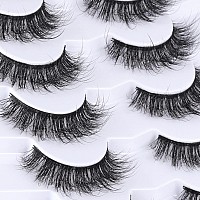 Mebver False Eyelashes Cat Eye Lashes Faux Mink Lashes Natural Look Fluffy Wispy Lashes That Look Like Extensions Pestaas Postiz