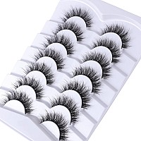 Mebver False Eyelashes Cat Eye Lashes Faux Mink Lashes Natural Look Fluffy Wispy Lashes That Look Like Extensions Pestaas Postiz