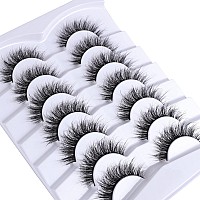 Mebver False Eyelashes Cat Eye Lashes Faux Mink Lashes Natural Look Fluffy Wispy Lashes That Look Like Extensions Pestaas Postiz