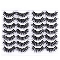 Mebver Lashes Eyelashes 8D Fluffy False Eyelashes Wispy Faux Mink Lashes Light Weight Fake Eyelashes cat Eye Lashes 14 Pairs Pack