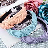 Siquk 15 Pieces Top Knot Headband Fabric Satin Material 15 Count Pack Hairband For Women In 15 Colors Hair Styling Securin