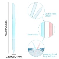 Sibba 2 Pieces Glass Cuticle Pusher Cuticle Remover Tool Double Sided Cuticle Trimmer Manicure Stick Professional Precision Fili