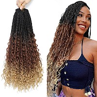 8 Packs Crochet Box Braids 18 Inch Boho Box Braids Crochet Braids Hair Bohomian Box Braid Crochet Hair Synthetic Braiding Hair