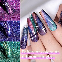 Chameleon Gel Nail Polish Kit With Base Top Coat Gel Rhinestones Galaxy Holographic Gel Polish With Glitter Cloud Sequin Gift S