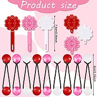 72 Pcs Hair Accessories Set Barrettes Balls Bows Flowers And Clips For Girls Baby And Toddler Red White Pink