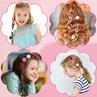 72 Pcs Hair Accessories Set Barrettes Balls Bows Flowers And Clips For Girls Baby And Toddler Red White Pink