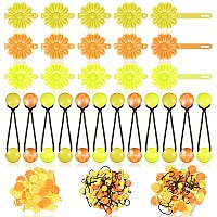 72 Pcs Hair Accessories Set Self Hinge Barrettes Bubble Bows Flowers Plastic Clips For Baby Toddler Girls Yellow Light Ye