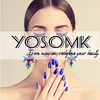 Yosomk Cute Medium Fake Nails Almond Shaped Press On Nails With White Flower Design Glossy Glue On Static Nails French Tip Stick