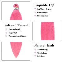 Pink Braiding Hair Pre Stretched 26 Inches Pink Ez Braids Professional Yaki Texture Synthetic Braiding Hair 6 Pcslot Hot Water