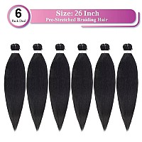 Braiding Hair Pre Stretched Natural Easy Twist Braids Ez Braiding Hair 6 Packslot 26 Inches Hot Water Setting Professional Synt