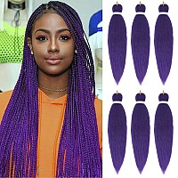 Purple Braiding Hair Pre Stretched Ez Braiding Hair 6 Packslot 26 Inches Yaki Texture Braiding Hair Hot Water Setting Synthetic