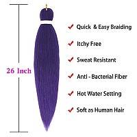 Purple Braiding Hair Pre Stretched Ez Braiding Hair 6 Packslot 26 Inches Yaki Texture Braiding Hair Hot Water Setting Synthetic