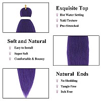 Purple Braiding Hair Pre Stretched Ez Braiding Hair 6 Packslot 26 Inches Yaki Texture Braiding Hair Hot Water Setting Synthetic