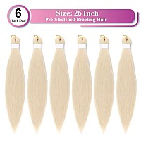 Blonde Braiding Hair Pre Stretched Ez Braiding Hair 6 Packslot 26 Inches Yaki Texture Braiding Hair Hot Water Setting Synthetic