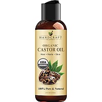 Handcraft Blends Organic Castor Oil 4 Fl Oz 100 Pure And Natural Premium Grade Oil For Hair Growth Eyelashes And Eyebrow