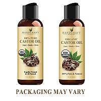 Handcraft Blends Organic Castor Oil 4 Fl Oz 100 Pure And Natural Premium Grade Oil For Hair Growth Eyelashes And Eyebrow