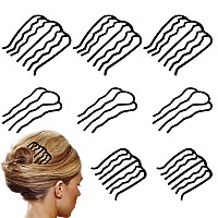 8 Piece Hair Combs, Hair Fork Clip Updo Hair Accessories U-Shape French Twist Hair Tool Hair Side Combs for Women Bun Vintage Styling Hair Accessories for Women (Black)